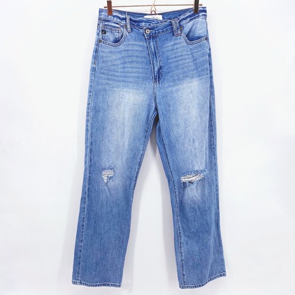 Kancan Ultra High Rise Distressed Straight Jeans